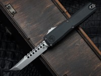 Microtech UTX-70 Gen IV Hellhound w/ Black Handle &amp; Stonewash M390MK 14194-10S
