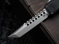 Microtech UTX-70 Gen IV Hellhound w/ Black Handle &amp; Stonewash M390MK 14194-10S