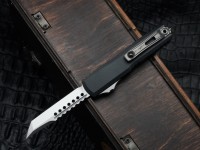 Microtech UTX-70 Gen IV Hellhound w/ Black Handle &amp; Stonewash M390MK 14194-10S