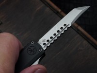Microtech UTX-70 Gen IV Hellhound w/ Black Handle &amp; Stonewash M390MK 14194-10S