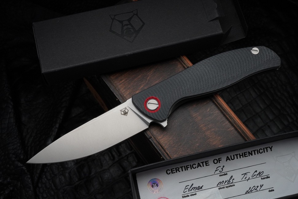 Shirogorov F3 (Elmax, G10 grey, red accents, MRBS)