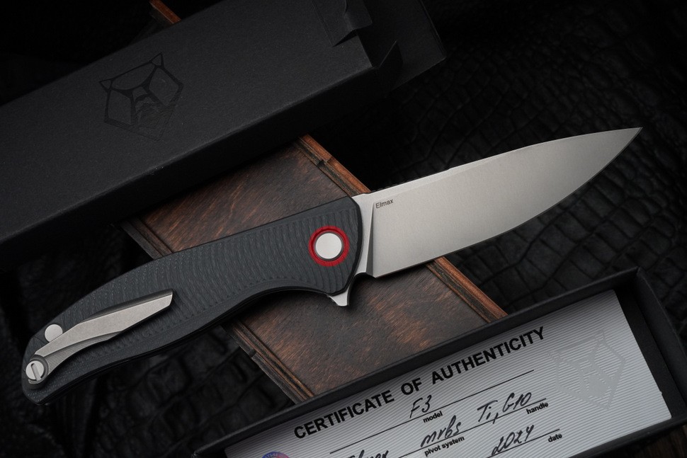 Shirogorov F3 (Elmax, G10 grey, red accents, MRBS)