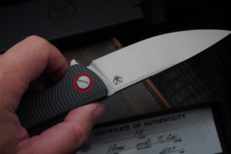 Shirogorov F3 (Elmax, G10 grey, red accents, MRBS)