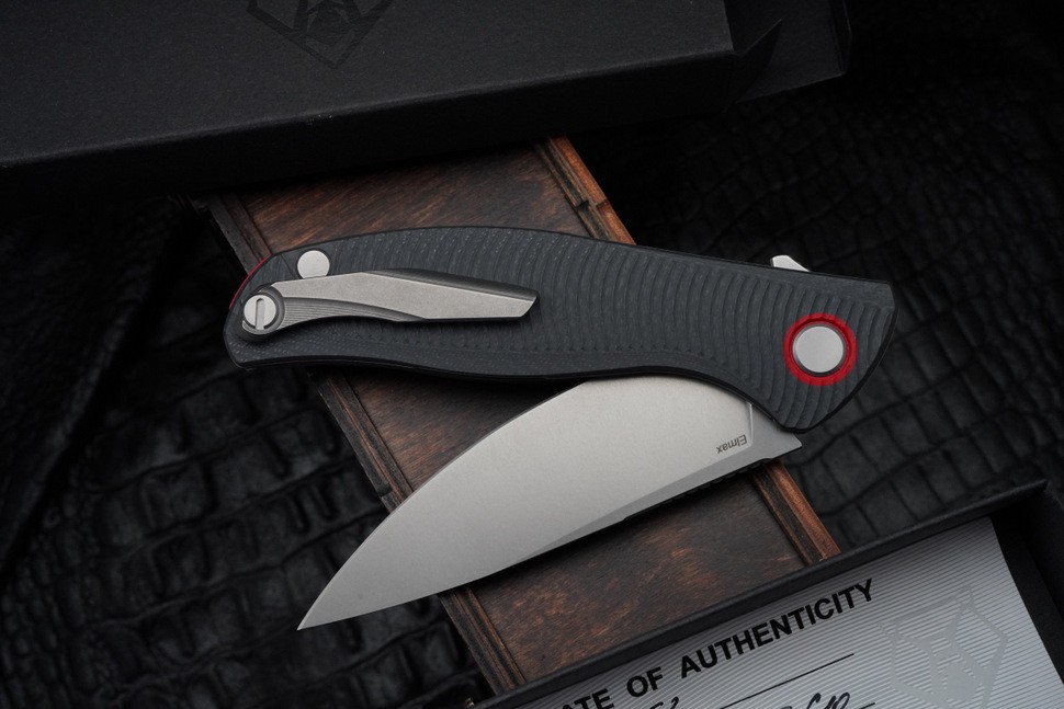 Shirogorov F3 (Elmax, G10 grey, red accents, MRBS)