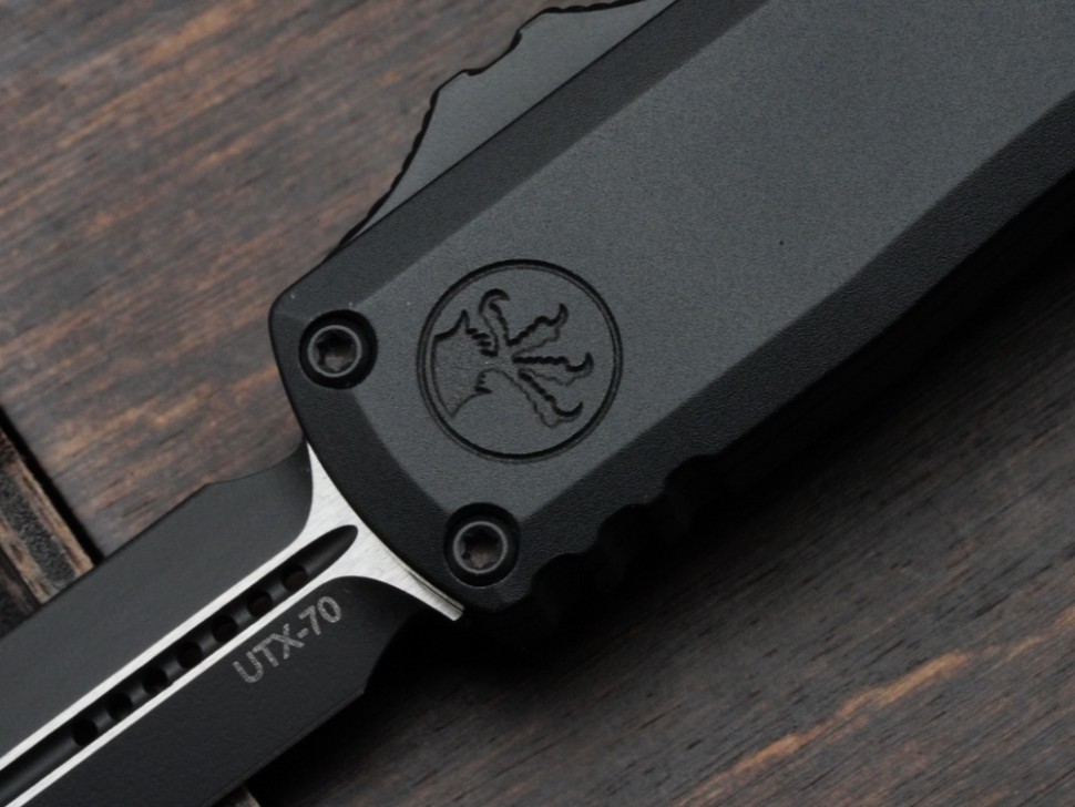 Microtech UTX-70 Gen IV Tactical w/ Black Handle & D/E Black M390MK 11474-1T