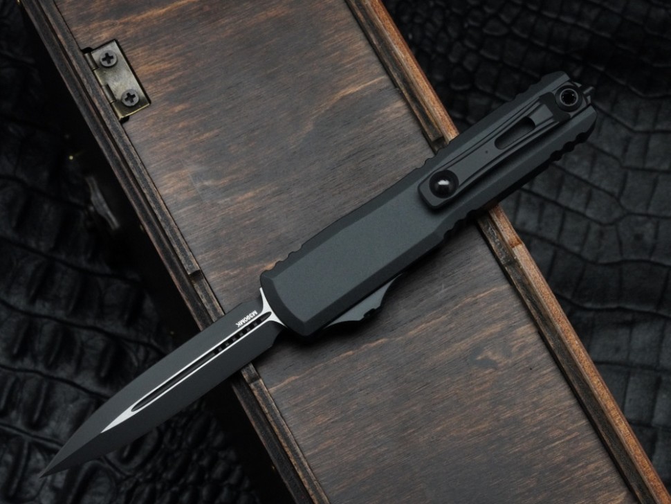Microtech UTX-70 Gen IV Tactical w/ Black Handle & D/E Black M390MK 11474-1T
