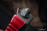 Microtech Ultratech Double Edge Double Full Serrated Apocalyptic &amp; Distressed Red 122-D12DRD