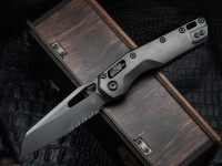 Microtech Marfione Select MSI RAM LOK DLC Slab Side Titanium Handles w/ DLC Accents &amp; DLC Part Serrated M390MK 210-2DLCTMS1