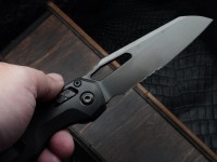 Microtech Marfione Select MSI RAM LOK DLC Slab Side Titanium Handles w/ DLC Accents &amp; DLC Part Serrated M390MK 210-2DLCTMS1