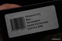 Microtech Ultratech Double Edge Double Full Serrated Apocalyptic &amp; Blue 122-D12APBL