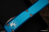 Microtech Ultratech Double Edge Double Full Serrated Apocalyptic &amp; Blue 122-D12APBL