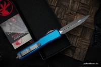 Microtech Ultratech Double Edge Double Full Serrated Apocalyptic &amp; Blue 122-D12APBL