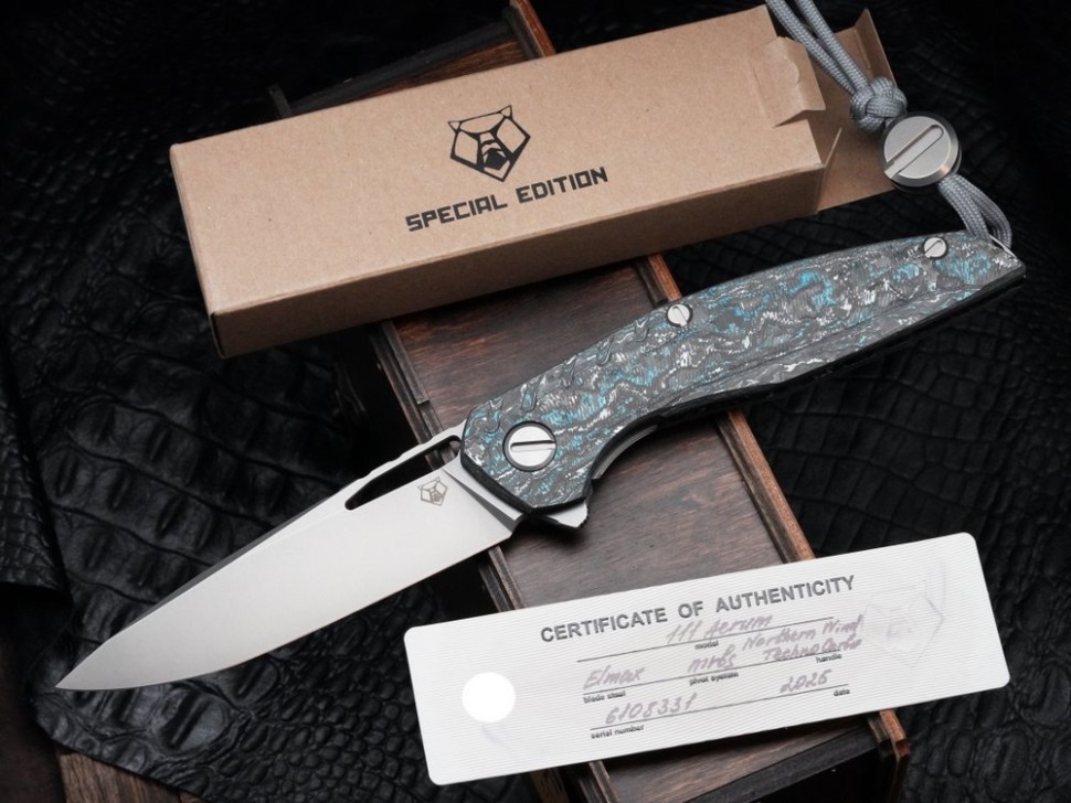 111 Aquatic - "Northern Wind" TechnoCarbo Handle - Elmax Blade - MRBS