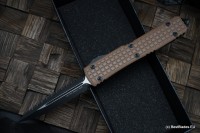 Microtech Ultratech Tan Frag G-10 Top Tactical Standard &amp; Double Edge Full Serrated Signature Series 122-3FRGTTAS