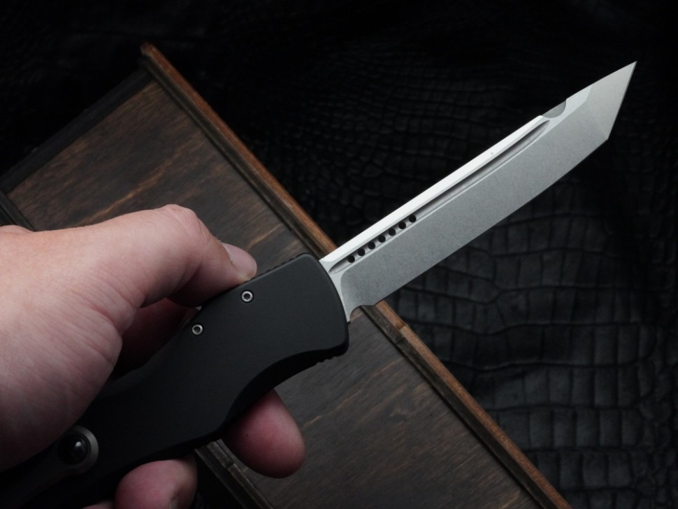Microtech Marfione Select Halo IV Black Handle w/ Stonewash Tanto M390MK 1151-10MS1