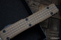 Microtech Ultratech Tan Frag G-10 Top Tactical Standard &amp; Double Edge Signature Series 122-1FRGTTAS