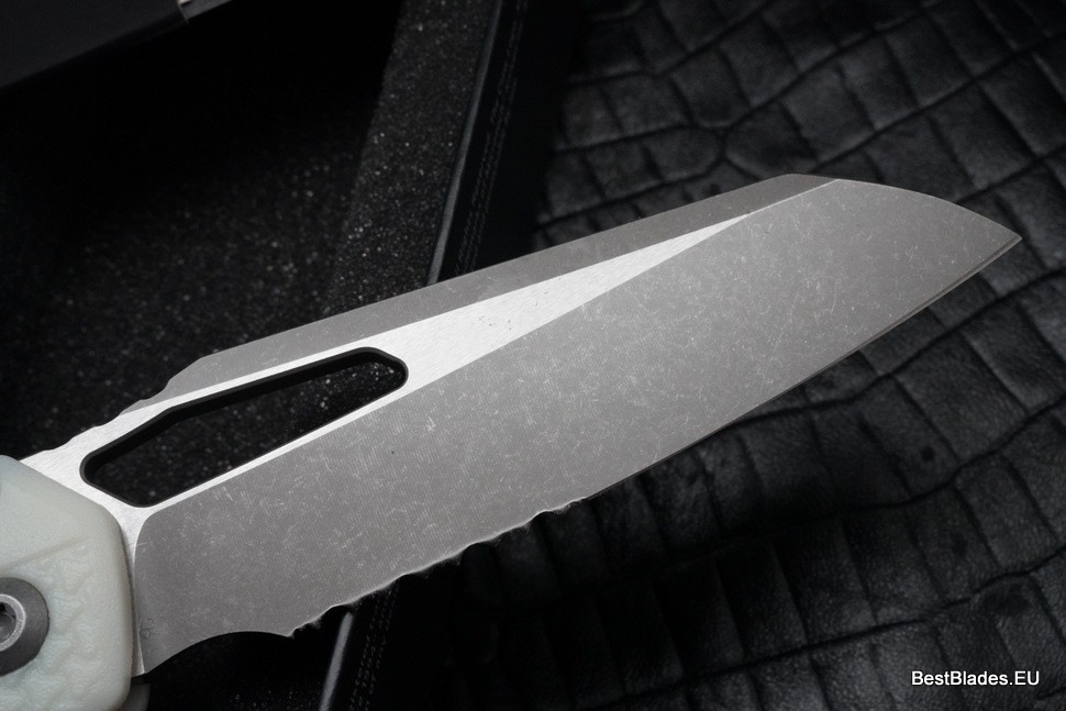 Microtech Knives MSI RAM LOK White Polymer Injection Molded & Apocalyptic Partial Serrated M390MK 210T-11APPMWH