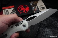 Microtech Knives MSI RAM LOK White Polymer Injection Molded &amp; Apocalyptic Partial Serrated M390MK 210T-11APPMWH