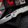 Microtech Knives MSI RAM LOK White Polymer Injection Molded & Apocalyptic Partial Serrated M390MK 210T-11APPMWH
