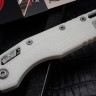 Microtech Knives MSI RAM LOK White Polymer Injection Molded & Apocalyptic Partial Serrated M390MK 210T-11APPMWH