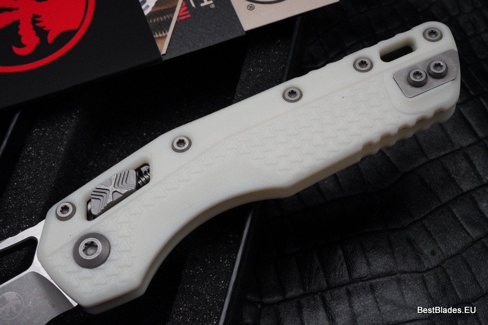 Microtech Knives MSI RAM LOK White Polymer Injection Molded & Apocalyptic Partial Serrated M390MK 210T-11APPMWH