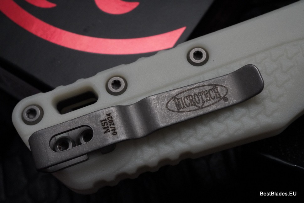 Microtech Knives MSI RAM LOK White Polymer Injection Molded & Apocalyptic Partial Serrated M390MK 210T-11APPMWH