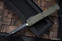 Microtech Ultratech OD Green Frag G-10 Top Tactical Standard &amp; Double Edge Full Serrated Signature Series 122-3FRGTODS