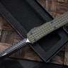 Microtech Ultratech OD Green Frag G-10 Top Tactical Standard & Double Edge Full Serrated Signature Series 122-3FRGTODS