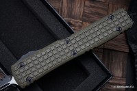 Microtech Ultratech OD Green Frag G-10 Top Tactical Standard &amp; Double Edge Full Serrated Signature Series 122-3FRGTODS