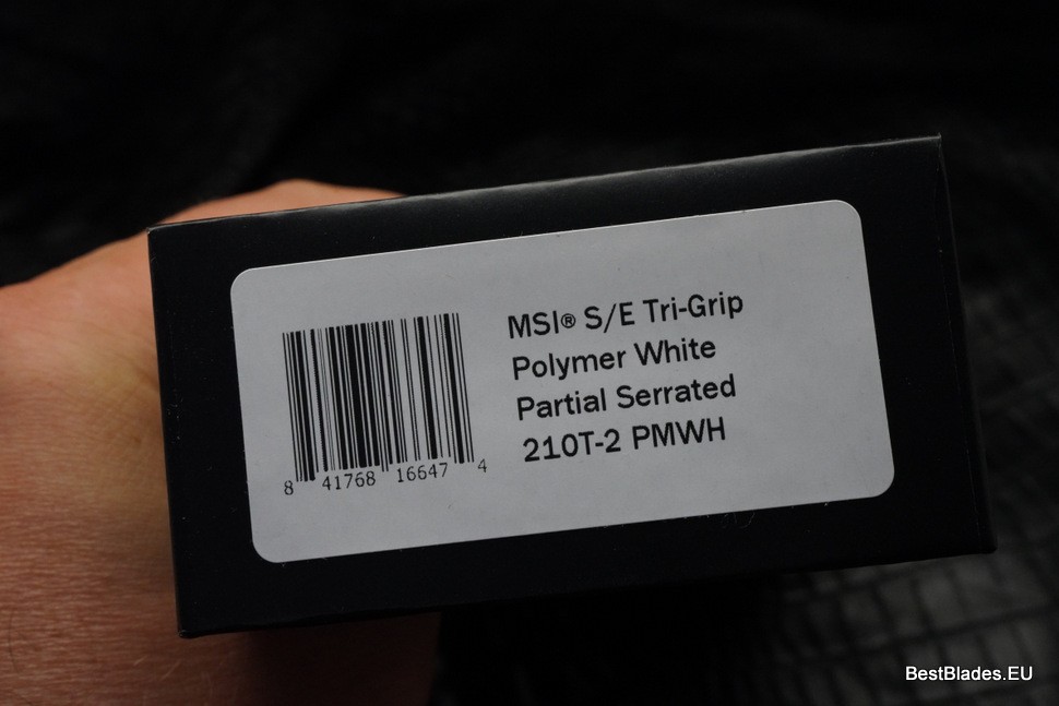 Microtech Knives MSI RAM LOK White Polymer & Black Partial Serrated M390MK 210T-2PMWH
