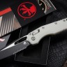 Microtech Knives MSI RAM LOK White Polymer & Black Partial Serrated M390MK 210T-2PMWH