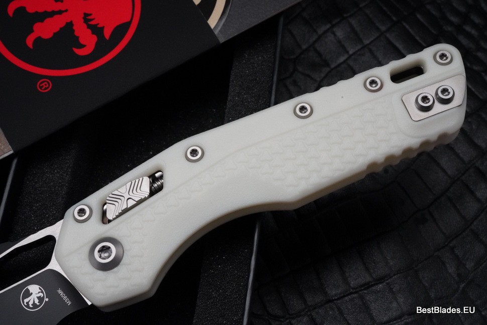 Microtech Knives MSI RAM LOK White Polymer & Black Partial Serrated M390MK 210T-2PMWH