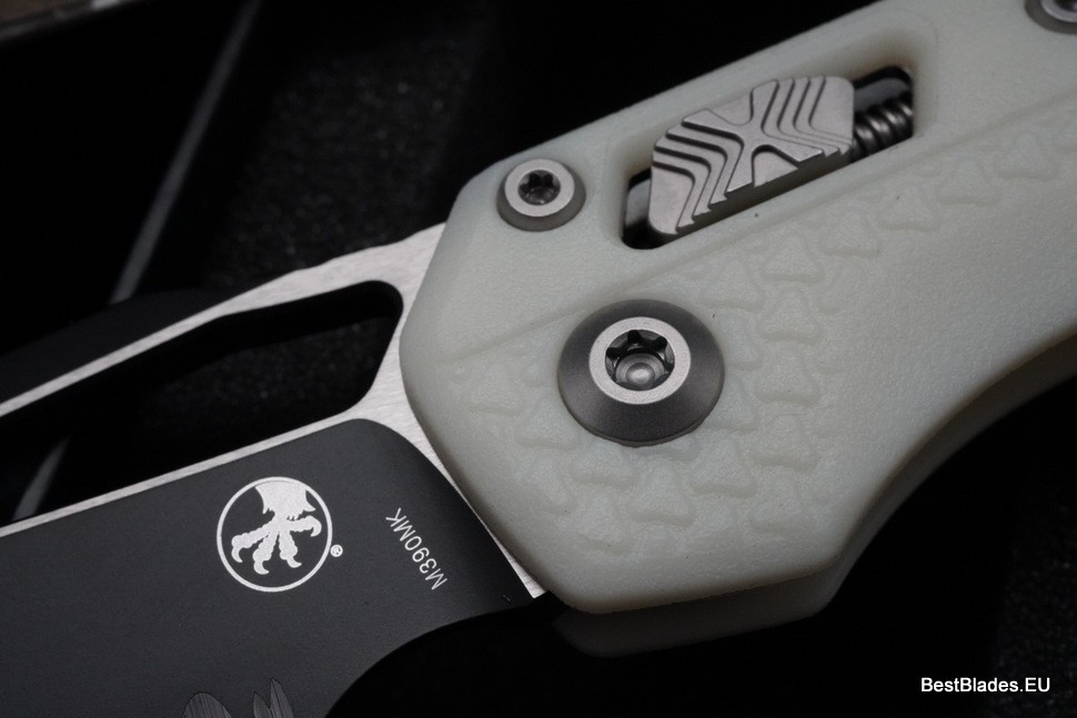Microtech Knives MSI RAM LOK White Polymer & Black Partial Serrated M390MK 210T-2PMWH