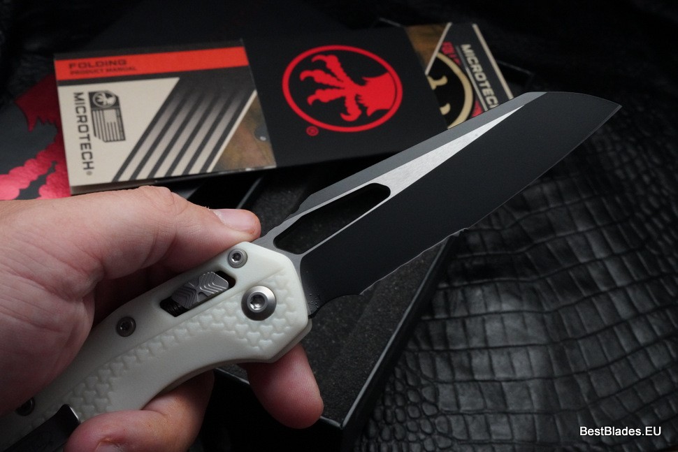 Microtech Knives MSI RAM LOK White Polymer & Black Partial Serrated M390MK 210T-2PMWH