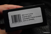 Microtech Knives MSI RAM LOK Black Polymer Injection Molded &amp; Apocalyptic Partial Serrated M390MK 210T-11APPMBK