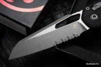 Microtech Knives MSI RAM LOK Black Polymer Injection Molded &amp; Apocalyptic Partial Serrated M390MK 210T-11APPMBK