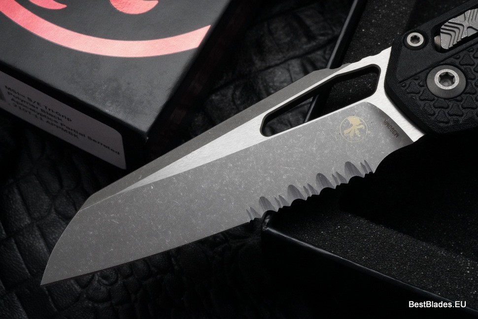 Microtech Knives MSI RAM LOK Black Polymer Injection Molded & Apocalyptic Partial Serrated M390MK 210T-11APPMBK