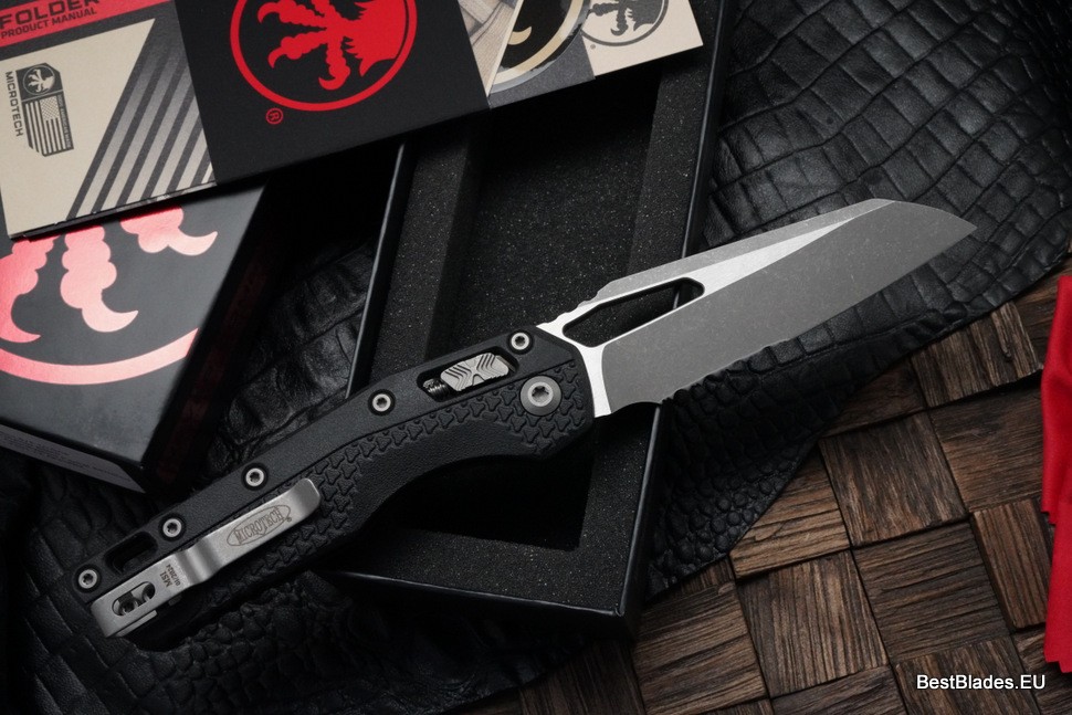 Microtech Knives MSI RAM LOK Black Polymer Injection Molded & Apocalyptic Partial Serrated M390MK 210T-11APPMBK