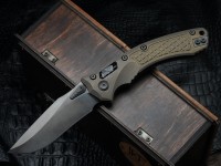 Microtech Marfione Select Amphibian RAM LOK Antique Bronze Frag Titanium Handles &amp; DLC M390MK &amp; DLC Accents 137RL-1DLCTFRMS1