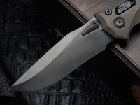 Microtech Marfione Select Amphibian RAM LOK Antique Bronze Frag Titanium Handles &amp; DLC M390MK &amp; DLC Accents 137RL-1DLCTFRMS1