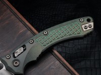 Microtech Marfione Select Amphibian RAM LOK Antique Green Frag Titanium Handles &amp; Bronze M390MK &amp; Bronzed Accents 137RL-13FRMS1