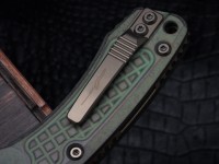 Microtech Marfione Select Amphibian RAM LOK Antique Green Frag Titanium Handles &amp; Bronze M390MK &amp; Bronzed Accents 137RL-13FRMS1
