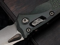 Microtech Marfione Select Amphibian RAM LOK Antique Green Frag Titanium Handles &amp; Bronze M390MK &amp; Bronzed Accents 137RL-13FRMS1