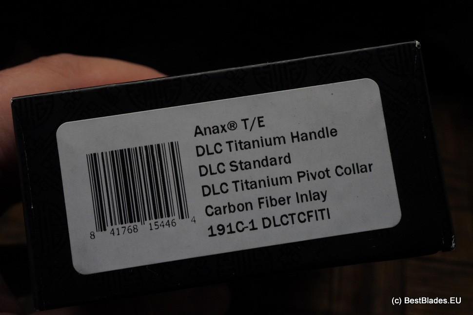 Microtech ANAX Titanium DLC Tanto M390 & Carbon Fiber Inlay 191C-1DLCTCFITI