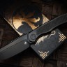 Microtech ANAX Titanium DLC Tanto M390 & Carbon Fiber Inlay 191C-1DLCTCFITI