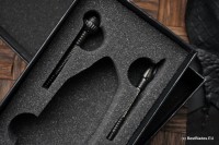 Microtech ANAX Titanium DLC Tanto Partial Serrated M390 &amp; Carbon Fiber Inlay 191C-2DLCTCFITI