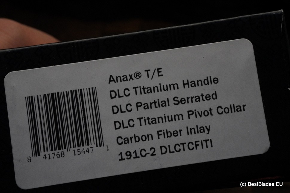 Microtech ANAX Titanium DLC Tanto Partial Serrated M390 & Carbon Fiber Inlay 191C-2DLCTCFITI