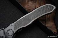 Microtech ANAX Titanium DLC Tanto Partial Serrated M390 &amp; Carbon Fiber Inlay 191C-2DLCTCFITI