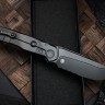 Microtech ANAX Titanium DLC Tanto Partial Serrated M390 & Carbon Fiber Inlay 191C-2DLCTCFITI