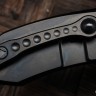 Microtech ANAX Titanium DLC Tanto Partial Serrated M390 & Carbon Fiber Inlay 191C-2DLCTCFITI